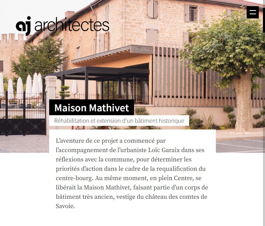 intégration web, développement web aj architectes - capture d'écran