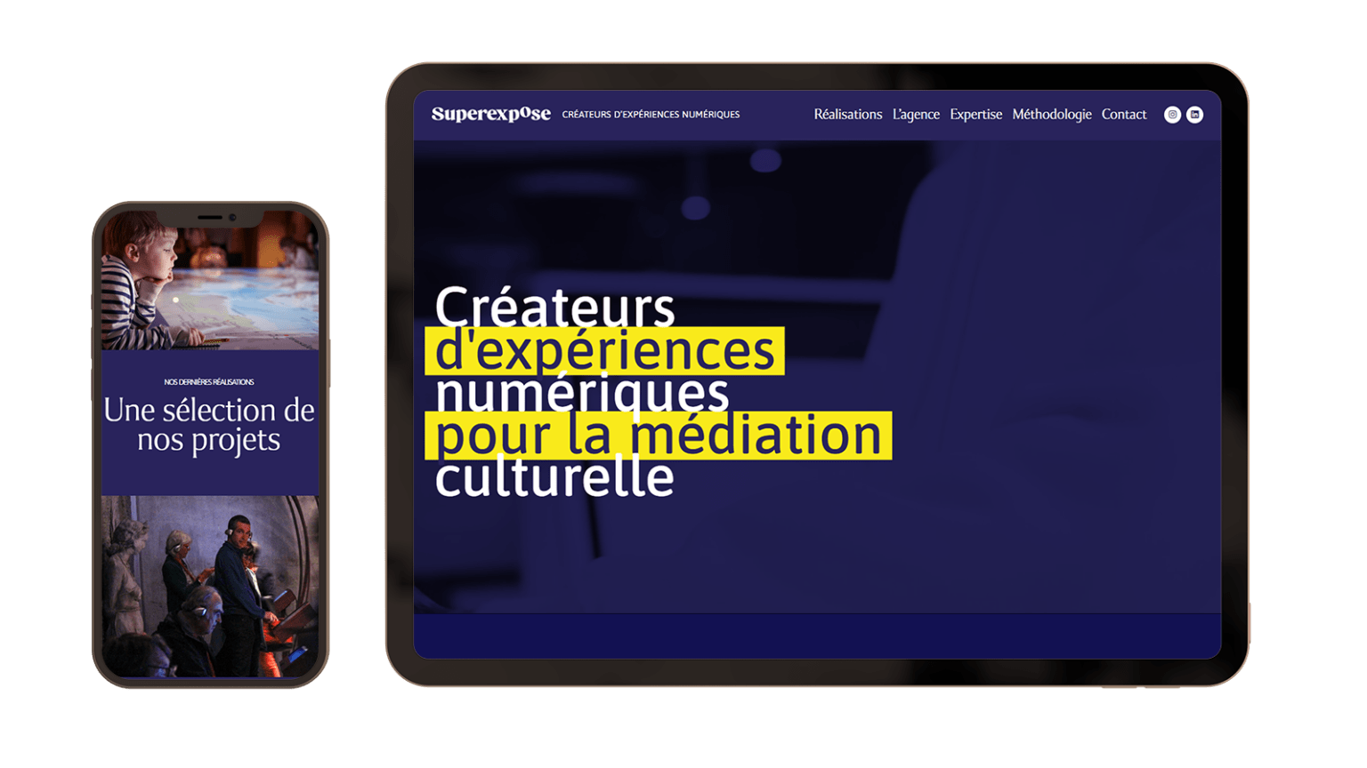 intégration web du site de superexpose phone et tablette